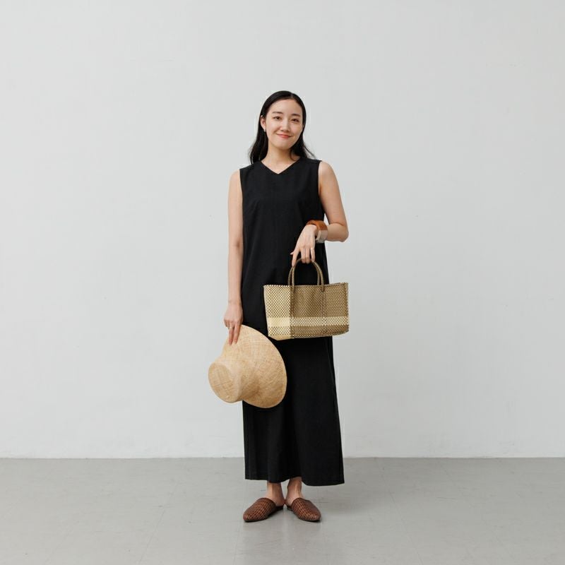 MERCADO BAG - CROSS LINE - Gold / Cream (SHORT XS) | Letra｜レトラ