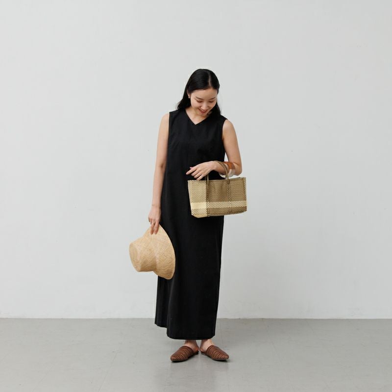 MERCADO BAG - CROSS LINE - Gold / Cream (SHORT XS) | Letra｜レトラ