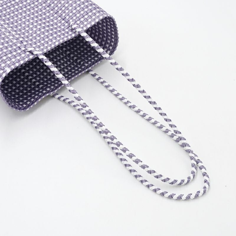 MERCADO BUCKET SLIM - MINI CHECK - Metallic Purple / White (LONG