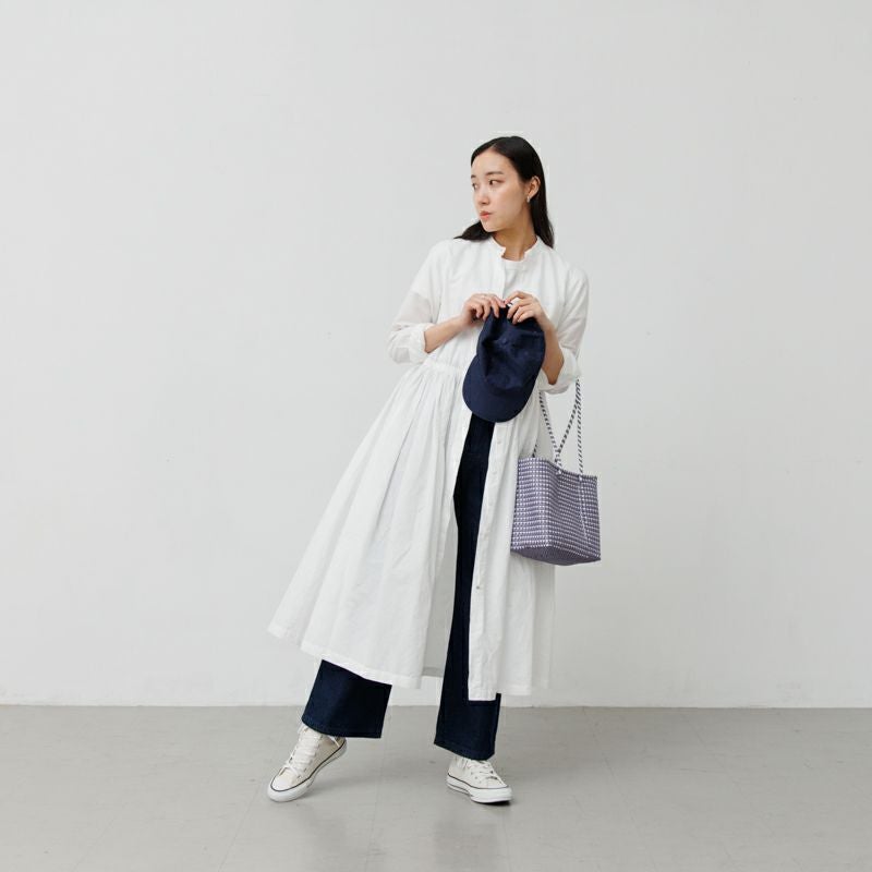 MERCADO BUCKET SLIM - MINI CHECK - Metallic Purple / White (LONG