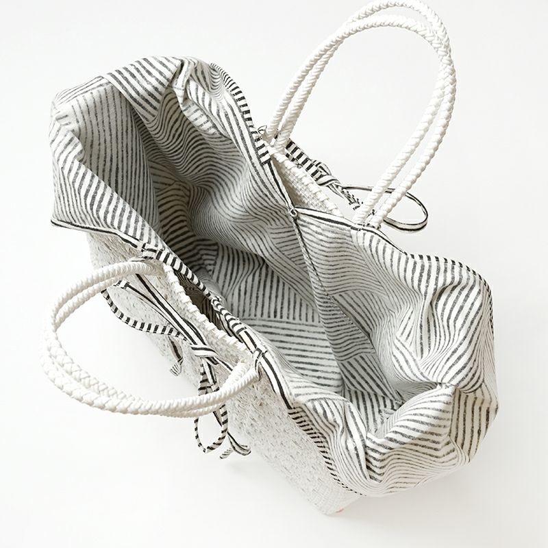 新品未使用品　メルカドバッグ　グレー✖️ホワイト　Mサイズ MERCADO BAG - ROMBO - White (S) | Letra｜レトラ公式通販
