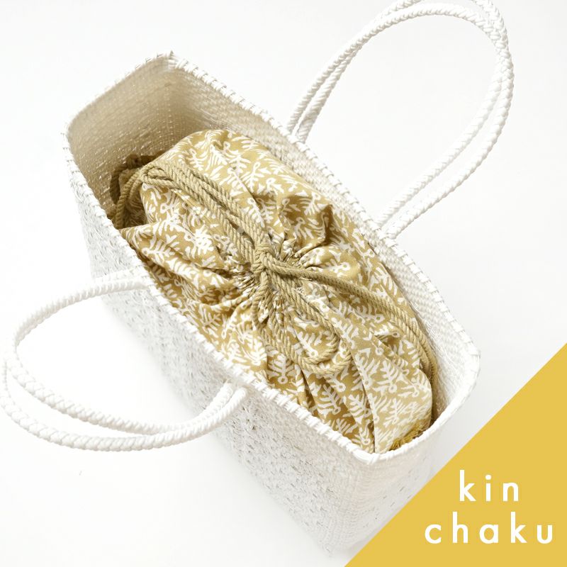 ORIGINAL - BAG IN BAG - BLOCK PRINT FLOWER - Beige / White