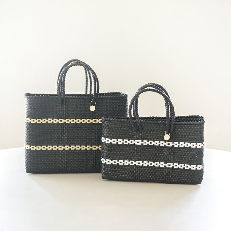 【新品】限定アイテム　レトラ　メルカドバッグLINEA MERCADO BAG - WEB SHOP Limited - LINEA - Black / Cream（SHORT XS