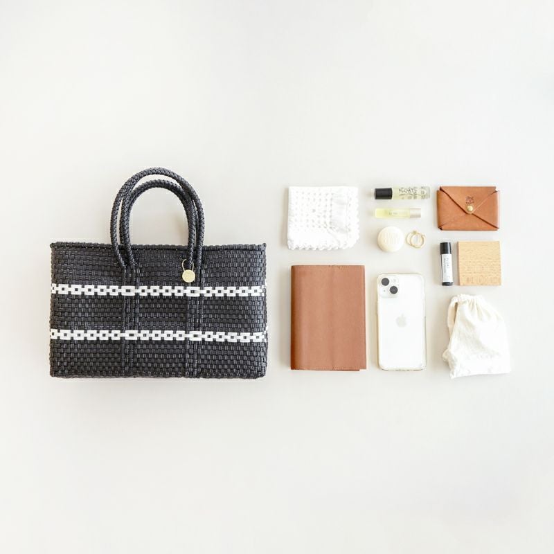 MERCADO BAG - WEB SHOP Limited - LINEA - Black / Cream（SHORT XS