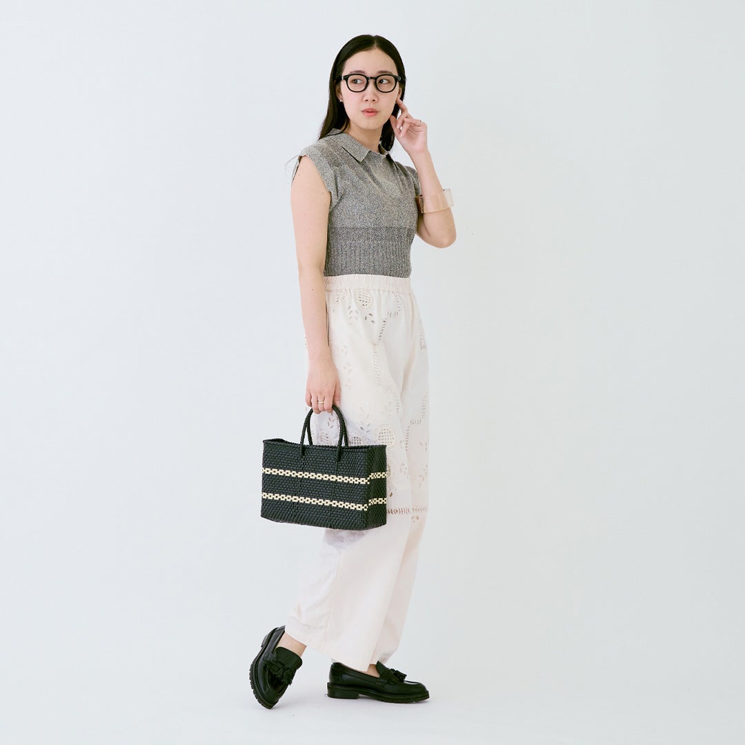 MERCADO BAG - WEB SHOP Limited - LINK - Black / Cream（SHORT XS