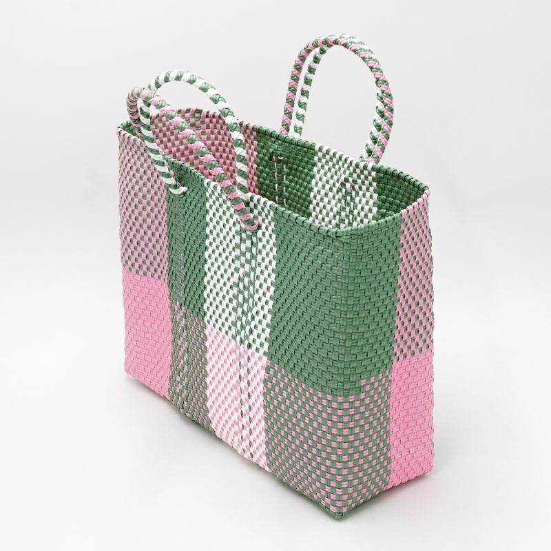 MERCADO BAG - BLOCKS - Metallic Green / Pink / White (SHORT S