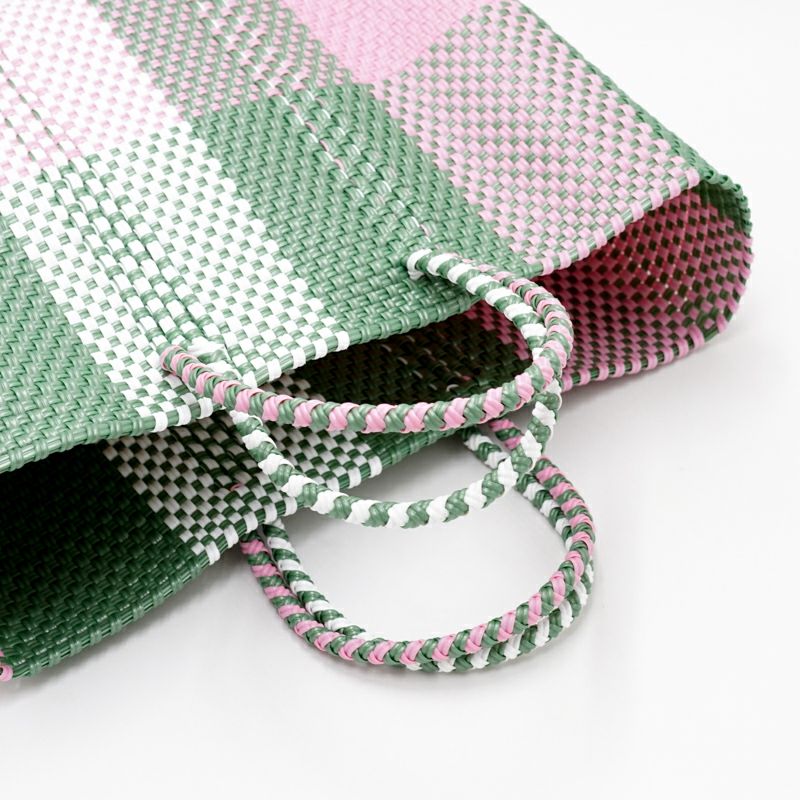MERCADO BAG - BLOCKS - Metallic Green / Pink / White (SHORT S