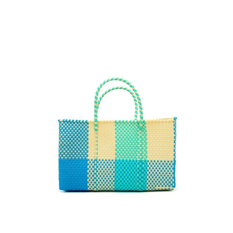 MERCADO BAG - BLOCKS - Cream / Lt.Blue / Mint (SHORT XS) | Letra