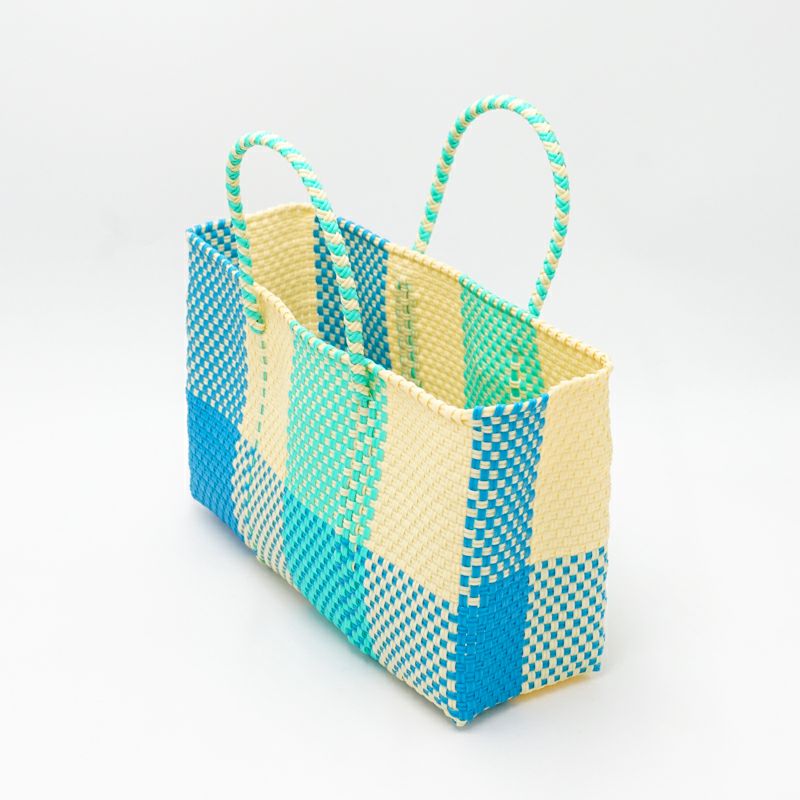 MERCADO BAG - BLOCKS - Cream / Lt.Blue / Mint (SHORT XS) | Letra