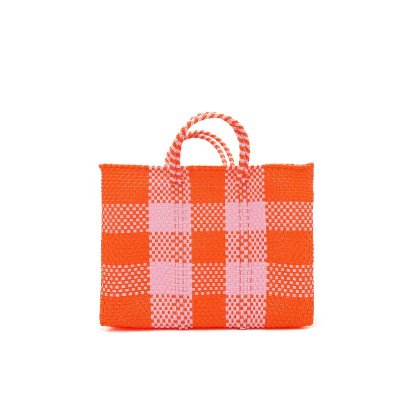 MERCADO BAG - BIG CHECK - Orange /Pink (SHORT S) | Letra｜レトラ