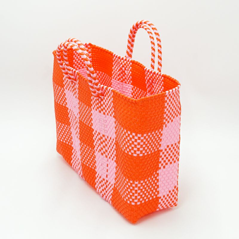 MERCADO BAG - BIG CHECK - Orange /Pink (SHORT S) | Letra｜レトラ