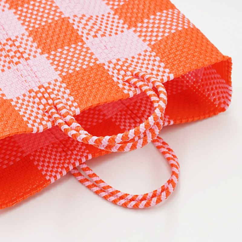 MERCADO BAG - BIG CHECK - Orange /Pink (SHORT S) | Letra｜レトラ
