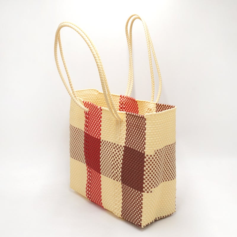 MERCADO BAG - TABLERO - LONG HANDLE - Cream / Red / Copper (M