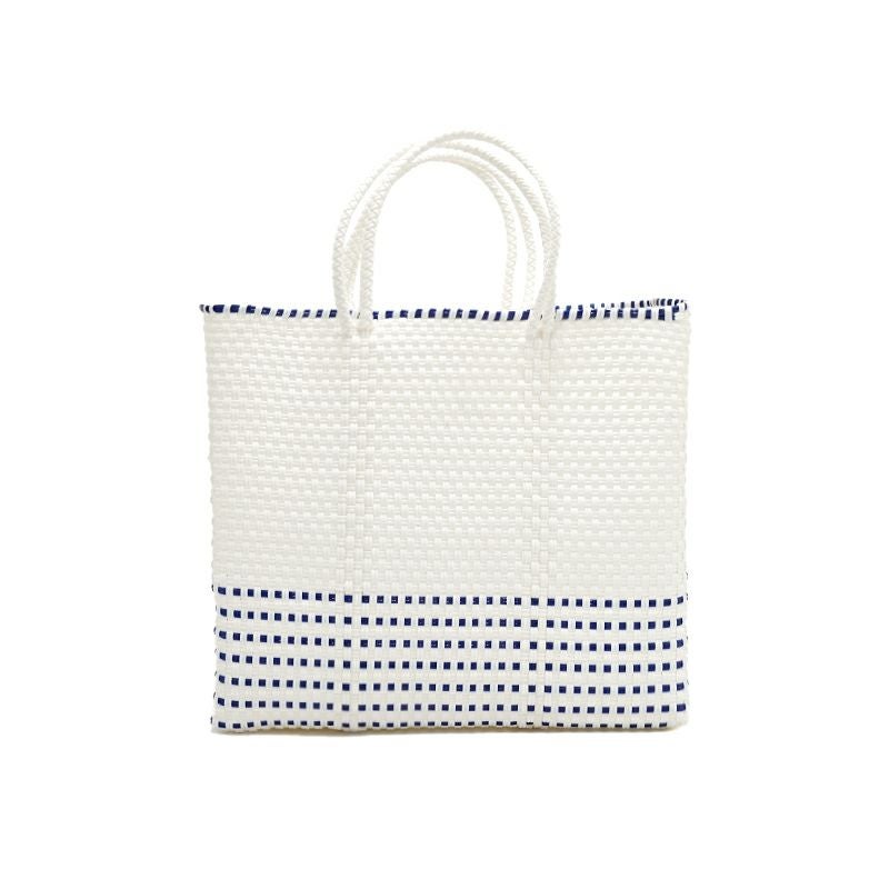 MERCADO BAG - HALF CHECK - White / Navy (S) | Letra｜レトラ公式通販