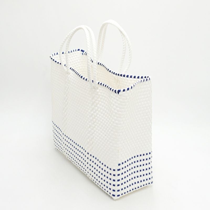 MERCADO BAG - HALF CHECK - White / Navy (S) | Letra｜レトラ公式通販