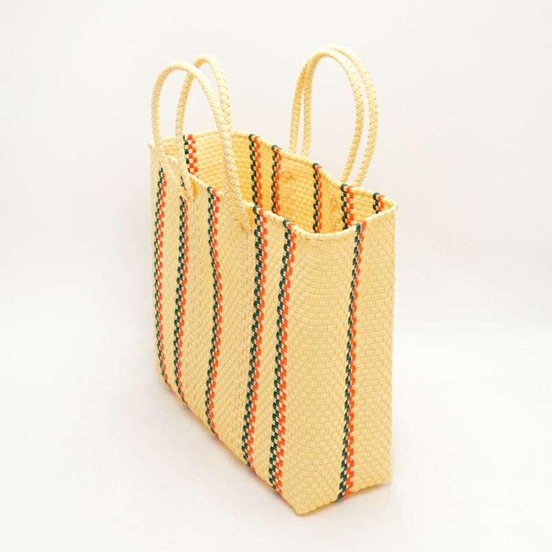 Letraメルカドバッグ-LINEA - Sサイズ（新品未使用） MERCADO BAG - LINEA - Cream / Dark Green / Orange (S) | Letra