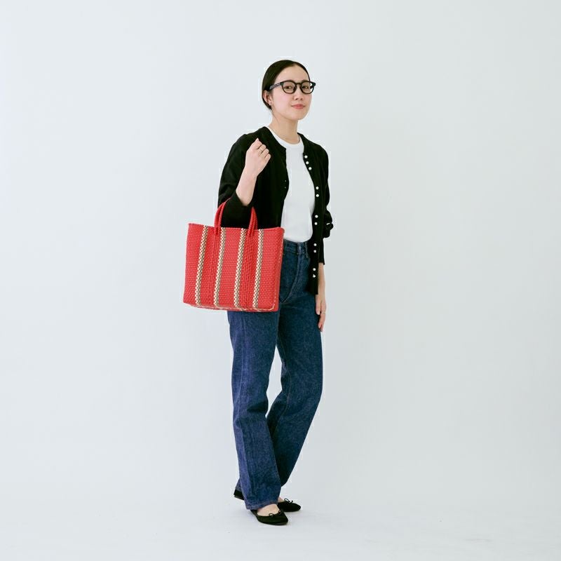 MERCADO BAG - LINEA - Red / Metallic Green / Cream (S) | Letra