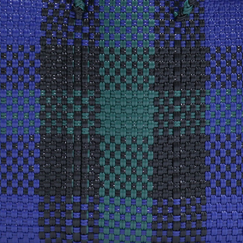 MERCADO BAG - 3COLORS CHECK - Black / Dark Green / Navy (XS