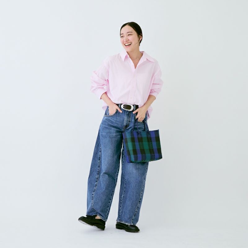 #W13#7A✨かとちゃページ おまとめ購入2品 MERCADO BAG - 3COLORS CHECK - Black / Dark Green / Navy (XS