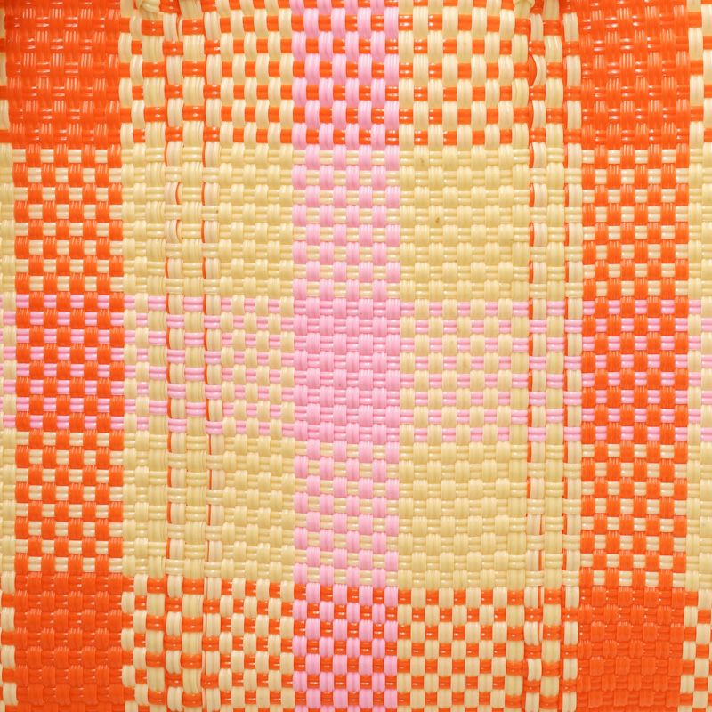 MERCADO BAG - 3COLORS CHECK - Cream / Pink / Orange (S) | Letra