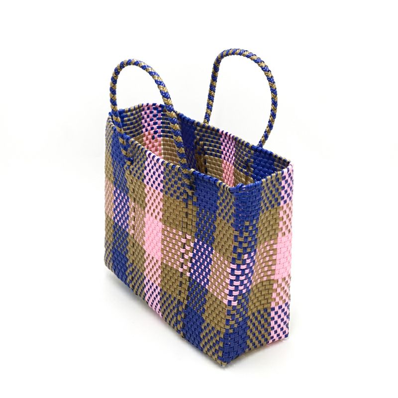 MERCADO BAG - 3COLORS CHECK - Gold / Pink / Navy (XS) | Letra