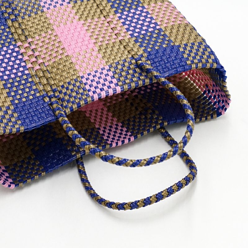 MERCADO BAG - 3COLORS CHECK - Gold / Pink / Navy (XS) | Letra