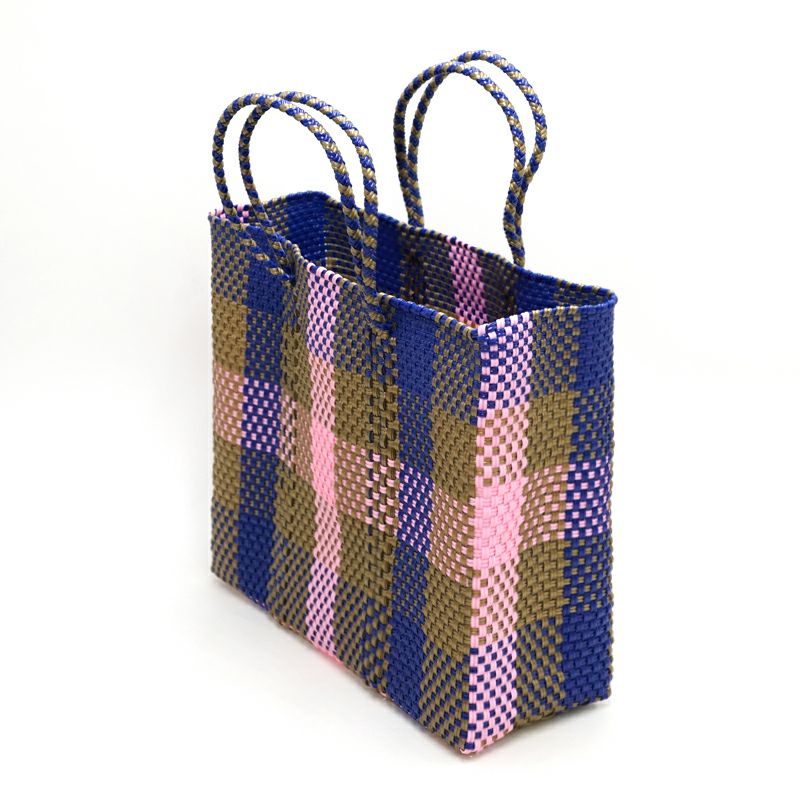 MERCADO BAG - 3COLORS CHECK - Gold / Pink / Navy (S) | Letra