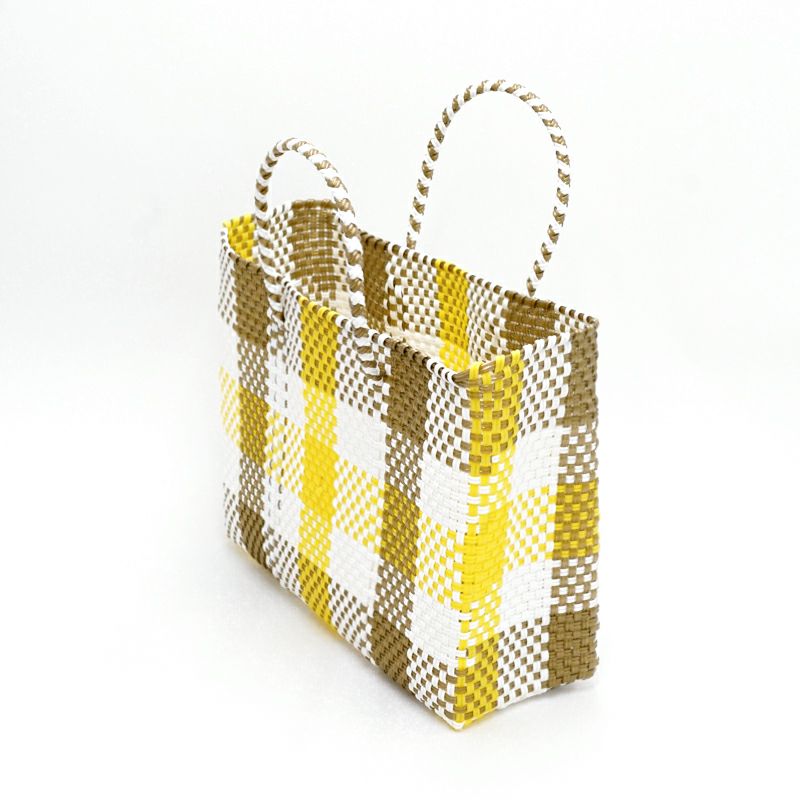 MERCADO BAG - 3COLORS CHECK - White / Yellow / Gold (XS) | Letra
