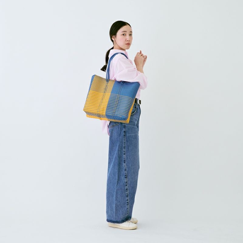 MERCADO BAG - ARENA - LONG HANDLE - Metallic Blue / Yellow (M