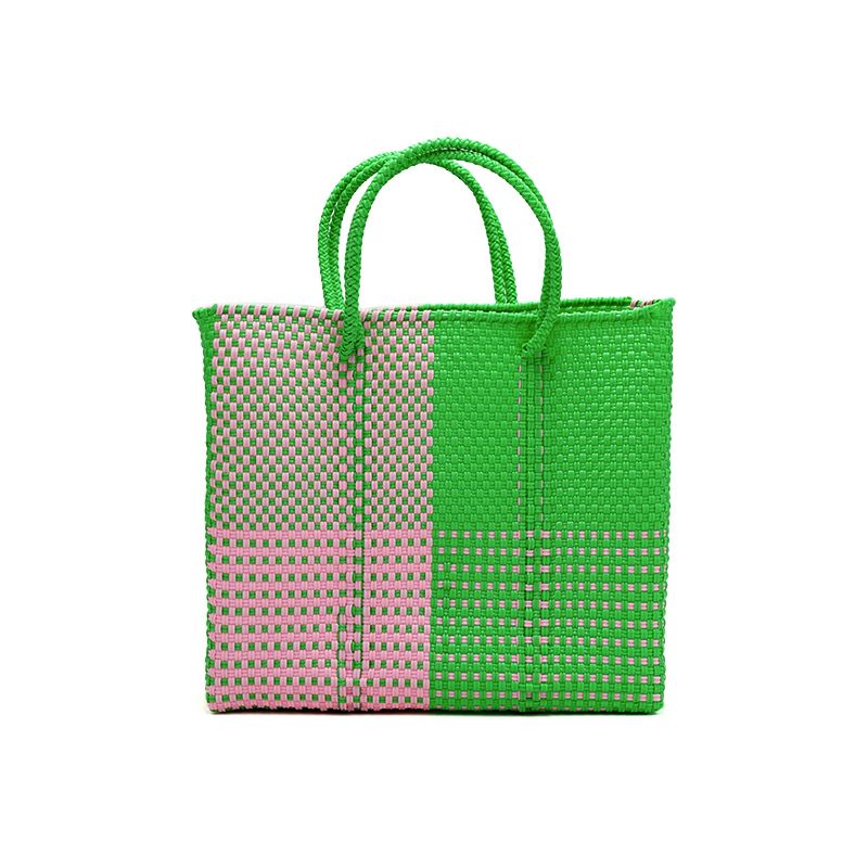 （やっち様）レトラ2点メルカドバッグMサイズ グリーン・ピンク MERCADO BAG - ARENA - Light Green / Pink (S) | Letra｜レトラ公式通販