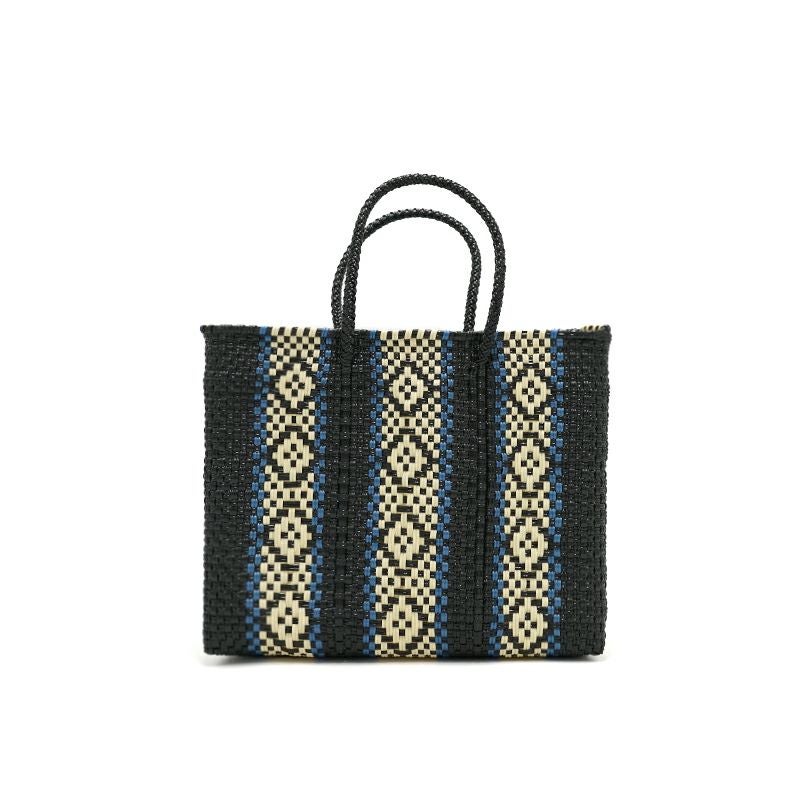 MERCADO BAG - SERIE - Black / Cream / Metallic Blue (XS) | Letra