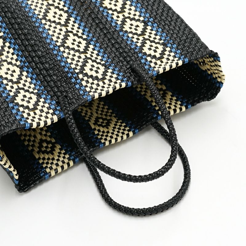 MERCADO BAG - SERIE - Black / Cream / Metallic Blue (XS) | Letra