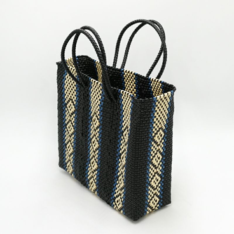 MERCADO BAG - SERIE - Black / Cream / Metallic Blue (S) | Letra