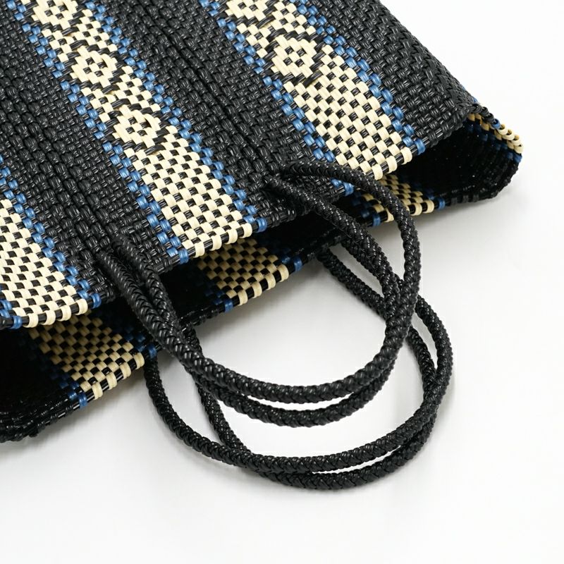 MERCADO BAG - SERIE - Black / Cream / Metallic Blue (S) | Letra