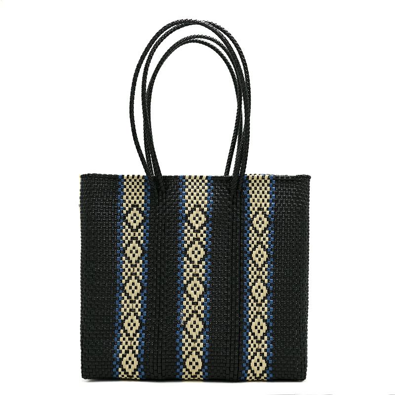 #05 MERCADO BAG 新品・未使用　BLACK 期間限定販売 MERCADO BAG - SERIE - LONG HANDLE - Black / Cream / Metallic Blue