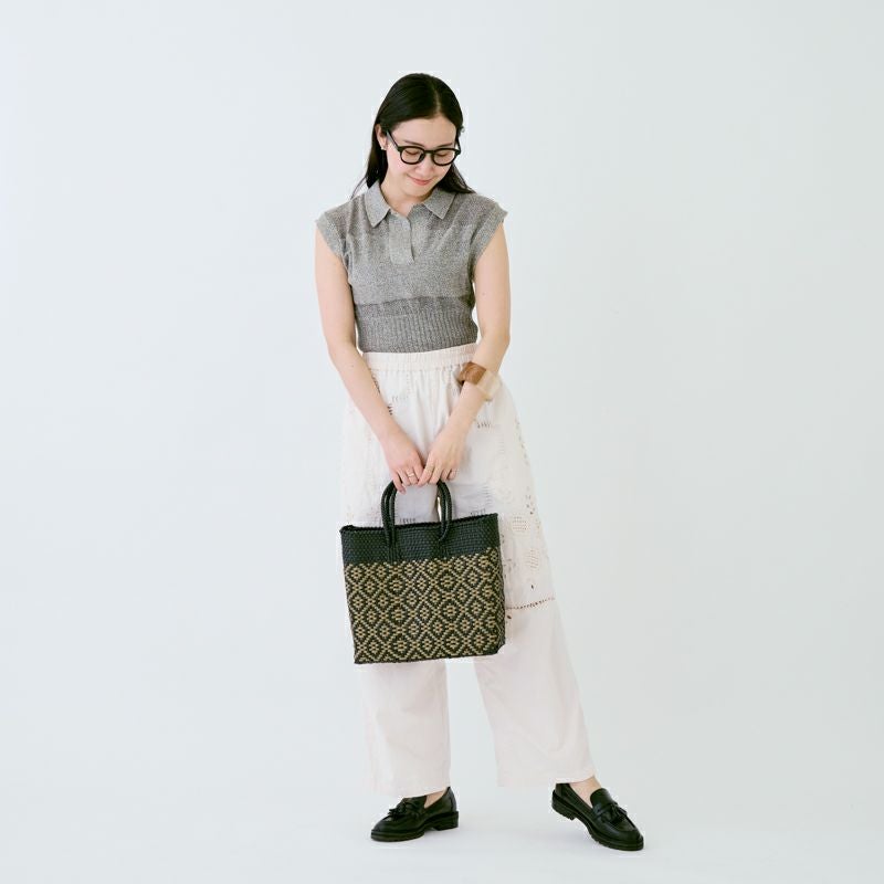 MERCADO BAG - TILE - Black / Gold (S) | Letra｜レトラ公式通販
