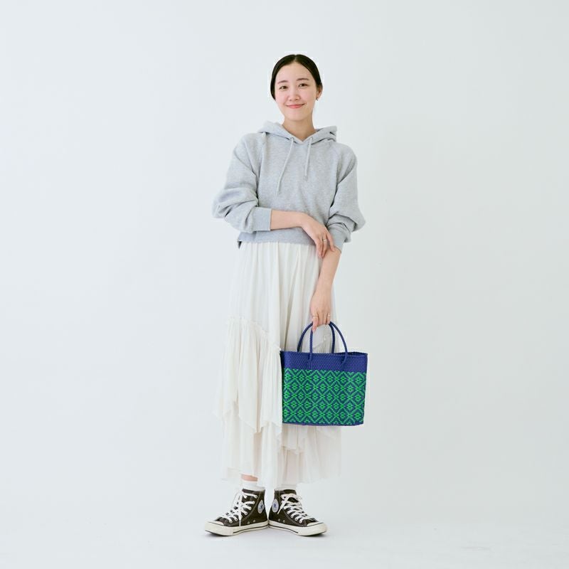 MERCADO BAG - TILE - Navy / Light Green (XS) | Letra｜レトラ公式通販