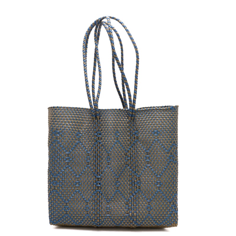 MERCADO BAG - RITMO - LONG HANDLE - Gold / Metallic Blue (M