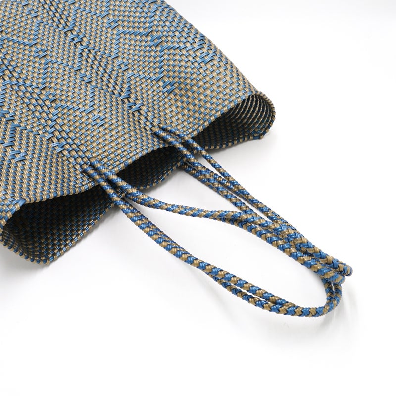 MERCADO BAG - RITMO - LONG HANDLE - Gold / Metallic Blue (M