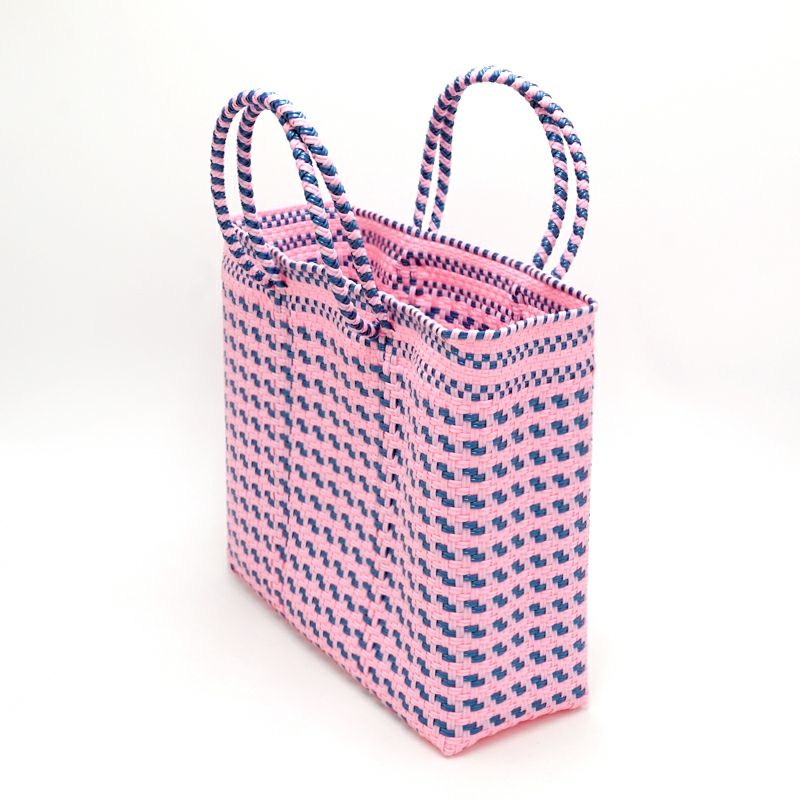 MERCADO BAG - HOUNDSTOOTH - Pink / Metallic Blue (S) | Letra
