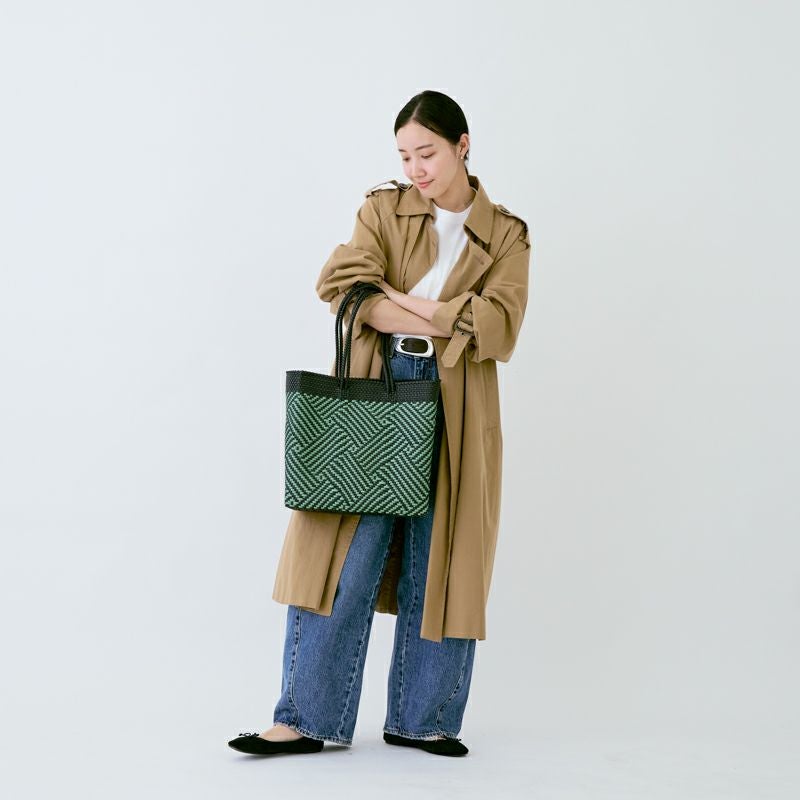 MERCADO BAG - TAPETE - LONG HANDLE - Black / Metallic Green (M