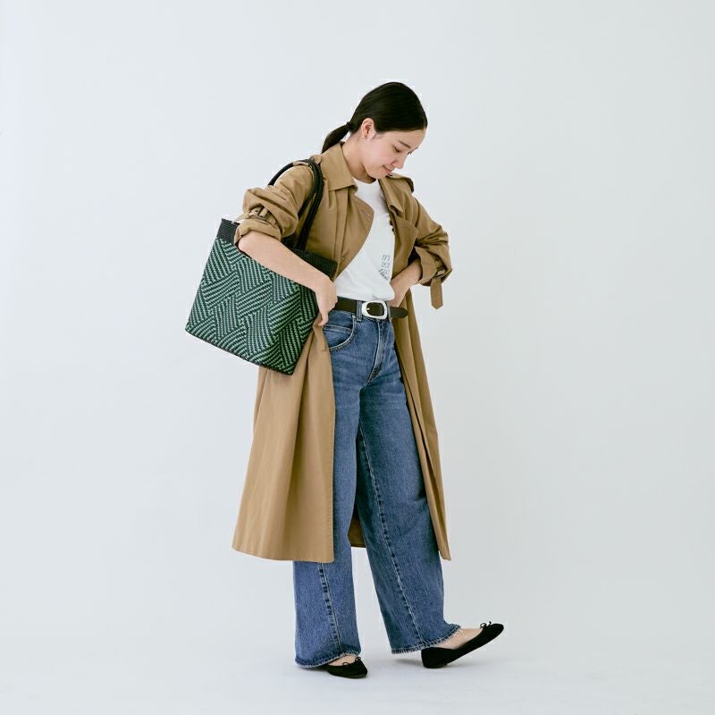 MERCADO BAG - TAPETE - LONG HANDLE - Black / Metallic Green (M