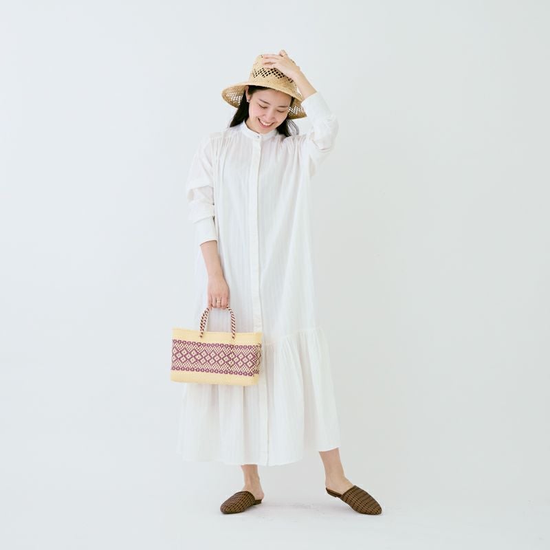 MERCADO BAG - MIMOSA - Cream / Metallic Pink (SHORT XS) | Letra