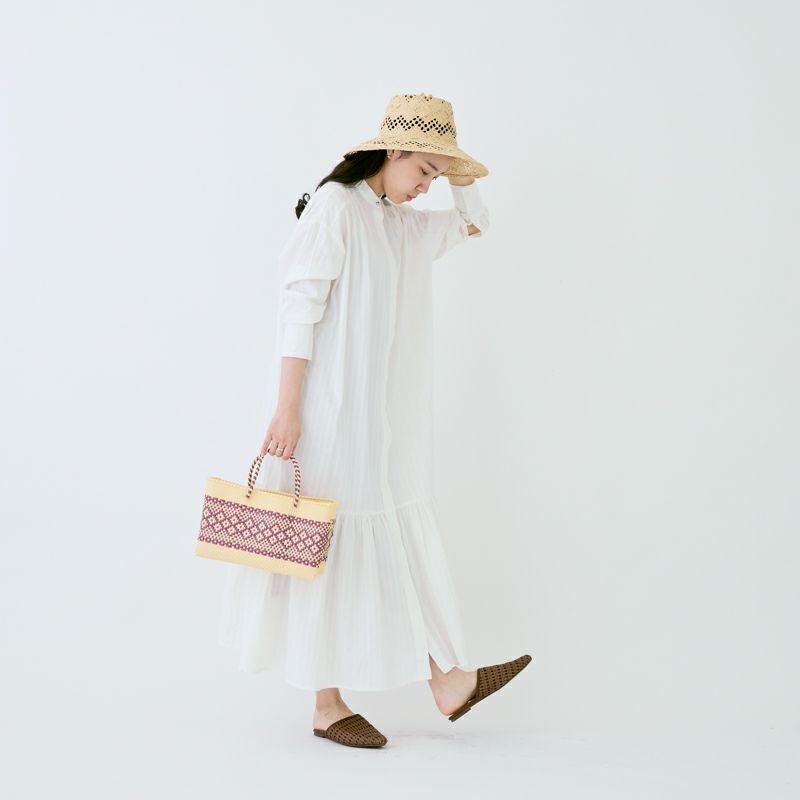 MERCADO BAG - MIMOSA - Cream / Metallic Pink (SHORT XS) | Letra