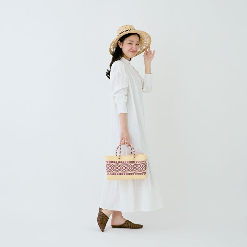 MERCADO BAG - MIMOSA - Cream / Metallic Pink (SHORT XS) | Letra