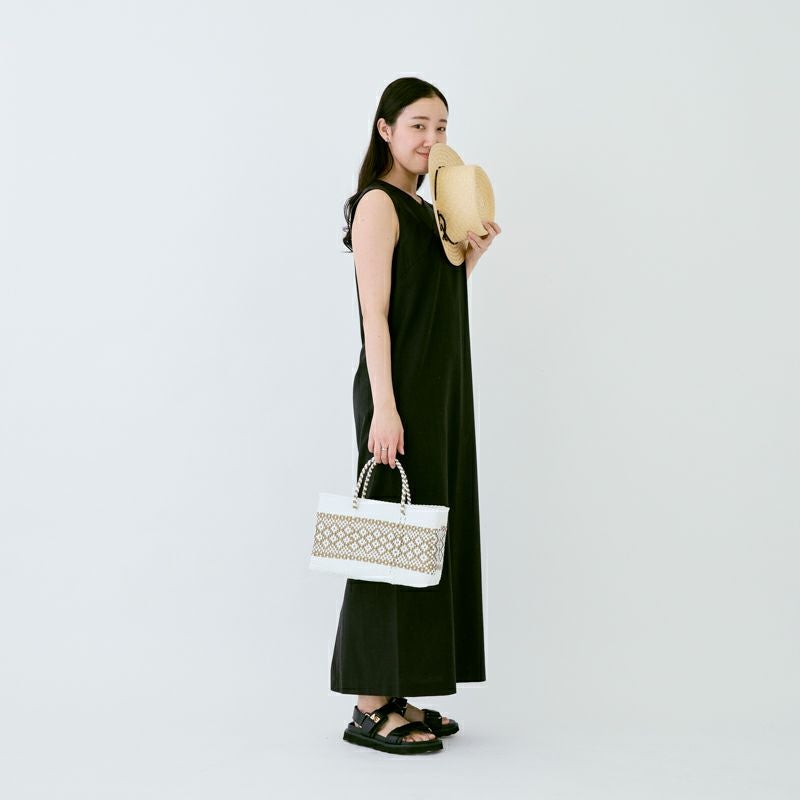 MERCADO BAG - MIMOSA - White / Gold (SHORT XS) | Letra｜レトラ公式通販