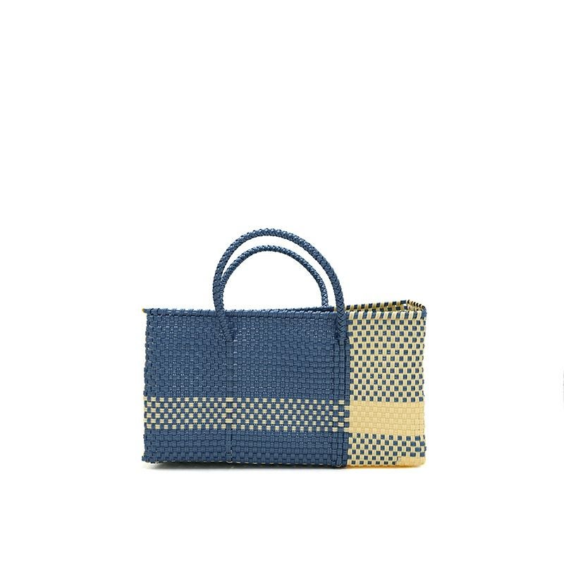 MERCADO BAG - CROSS LINE - Metallic Blue / Cream (SHORT XS