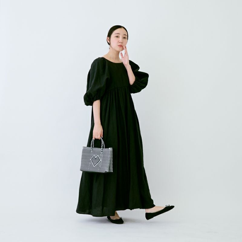 MERCADO BAG - CHICA - CORAZON - Black / White (XXS) | Letra