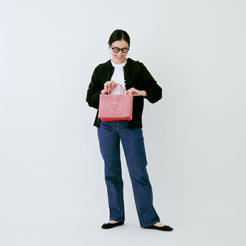 MERCADO BAG - CHICA - CORAZON - Red / White (XXS) | Letra｜レトラ