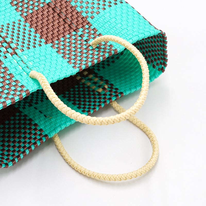 MBE 759-3274004 定価26,400円 新品タグ付 MERCADO BAG - CHICA - CHECK - Copper / Mint (XXS) | Letra｜レトラ